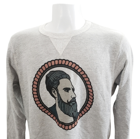 Krave + Kulture Sailor Sweatshirt Longsleeve Pullover Gray Heathered Size Medium - Picture 11 of 12